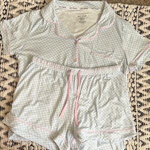 Blue and Pink Cotton Pajama Set